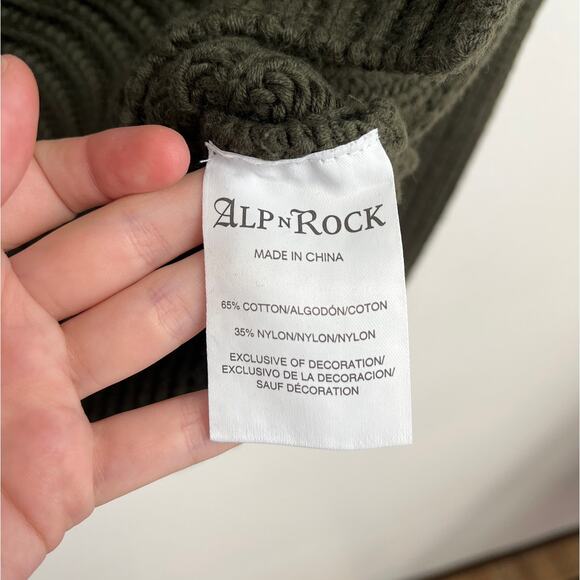 Alp N Rock Simone Chunky Ribbed Knit Fisherman Cozy Turtleneck Sweater - Medium - Picture 8 of 14